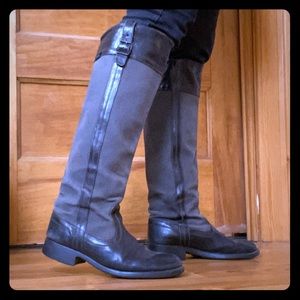 Camper leather and canvas boots